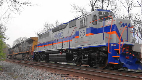 Newly Refurbished MARC #75 EMD GP39PH-3C Headed to Baltimore