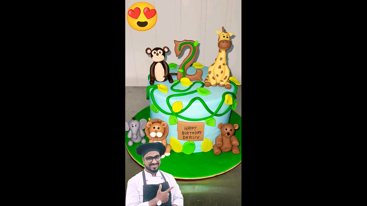 Fondant Jungle Animals | Fondant Jungle Cake | Trending CAKES designs: Fondant Cakes! 😋 #shorts