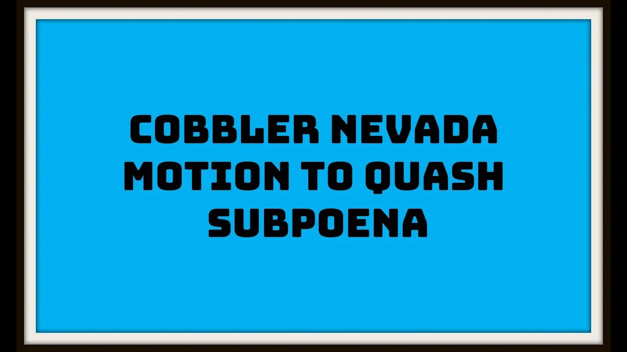 Cobbler Nevada case tested in California Motion to Quash ISP Subpoena