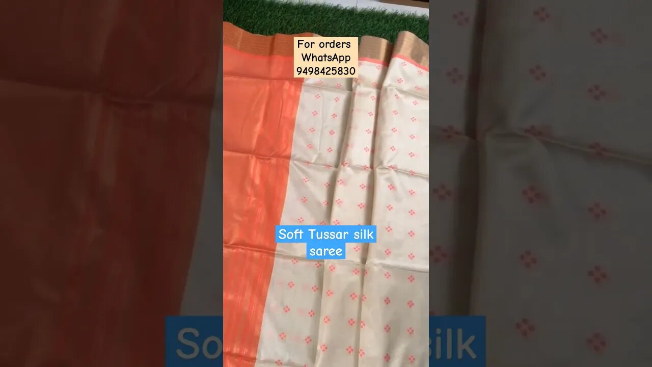 Soft tussar silk sarees| Silk sarees|onam saree| #fashion #sareefashion