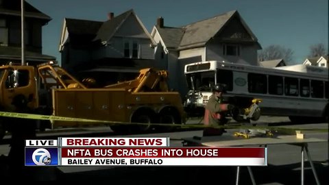 NFTA bus crashes into home on Bailey Avenue in Buffalo