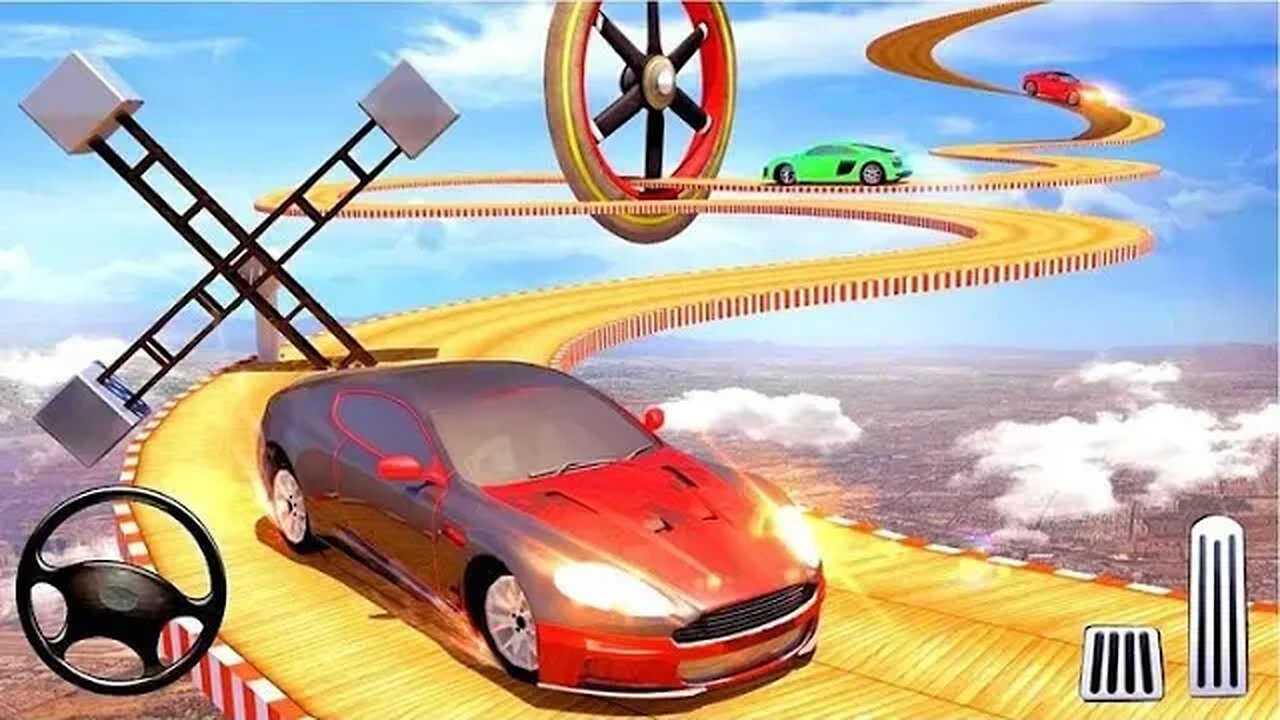 3D Animation - Car ramp Stunts - Mega Rampage Car Stunts compilation - Hard Level - Adventure Game