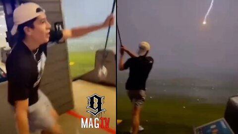 Amazing!!! Golf Ball Struck By Lightning At Top Golf! ⚡️