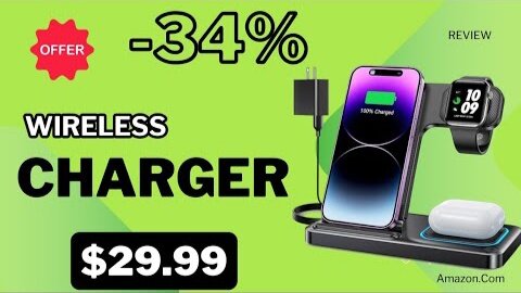 OFFOR 34% Wireless Charger for iPhone 15/14/13/12,Wireless Charging Station for Apple Devices offer