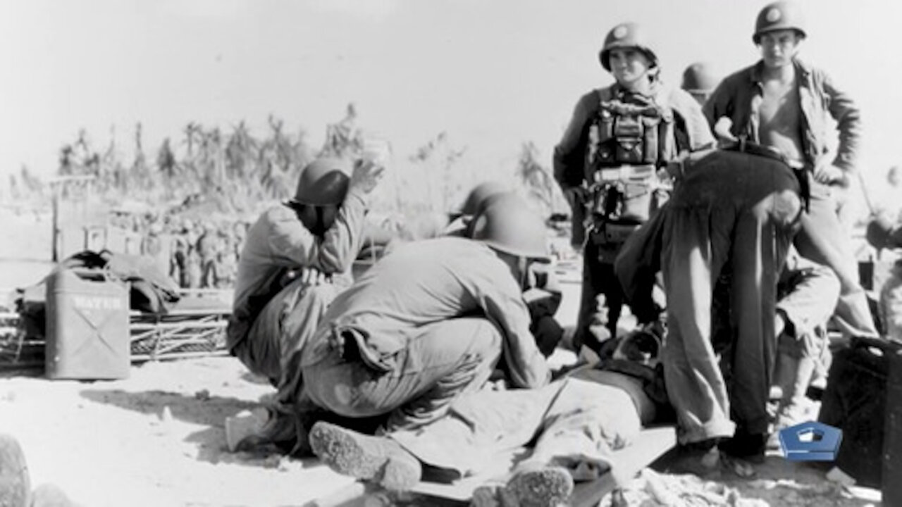 WWII Medics and White Dot Helmets