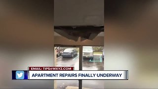 Apartment repairs finally underway