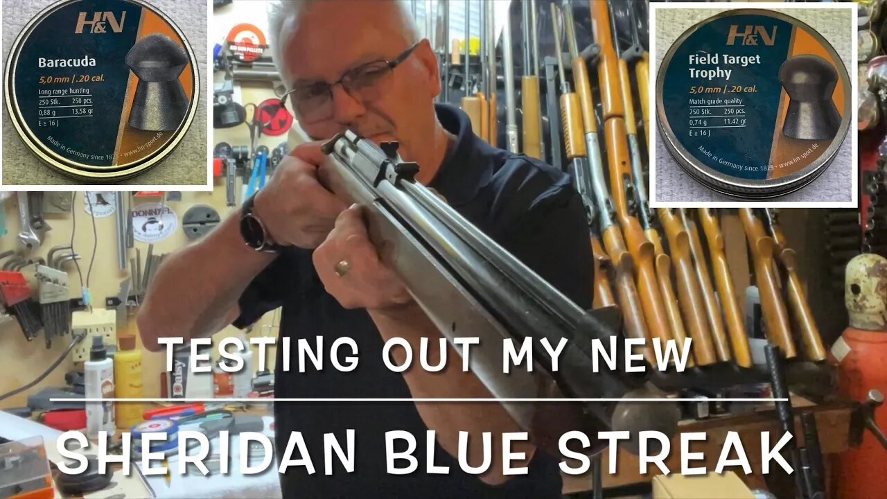Testing out my new Sheridan Blue Streak 20 caliber rifle chrono, trigger pull and targets