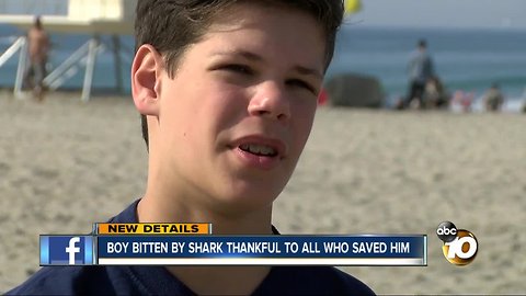 Teen shark attack victim thankful for those who saved him