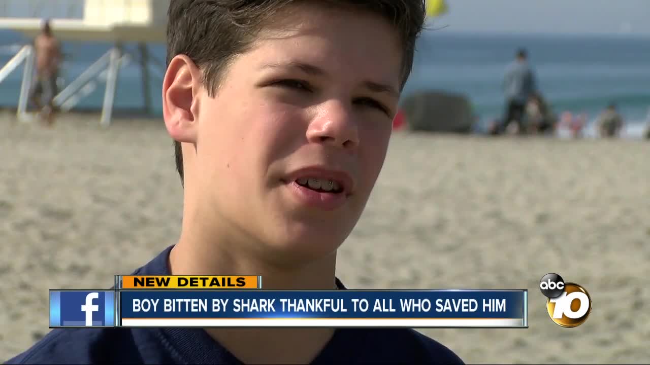 Teen shark attack victim thankful for those who saved him