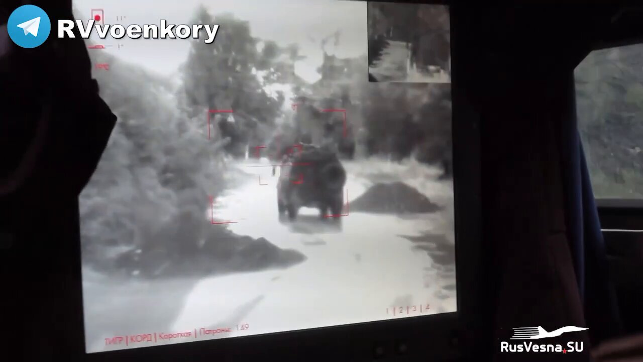 Operation of Arbalet-DM remote-controlled weapon station installed on a Tigr armored vehicle