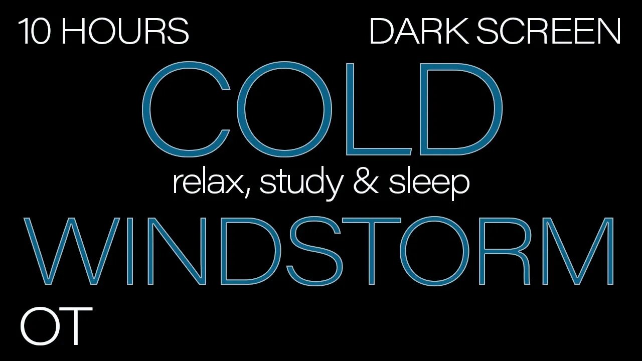 Dark Screen Cold Windstorm | Soothing Gusty Wind Sounds | Relax | Study | Sleep | 10 HOURS