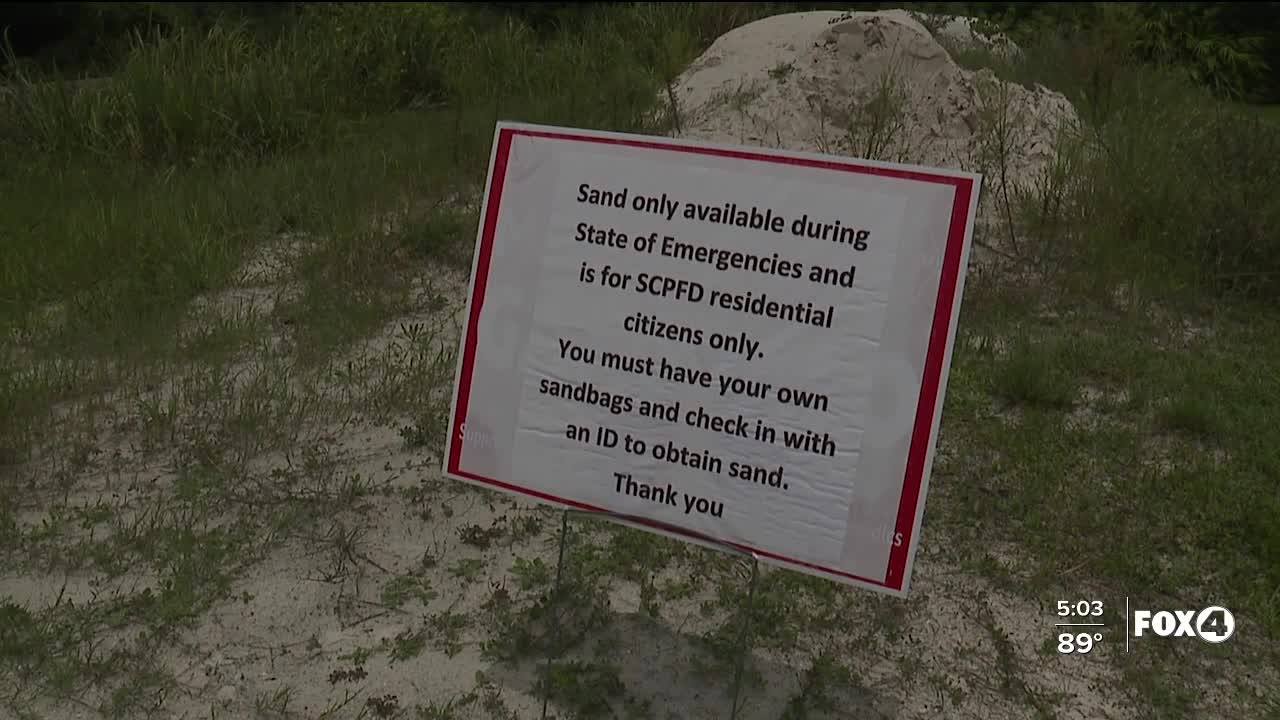 Sand available in San Carlos Park for sandbags