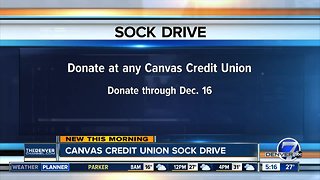 Canvas Credit Union collecting socks