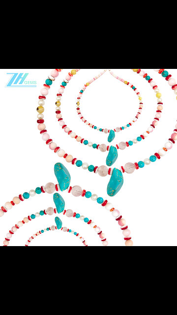 Natural turquoise spiny oyster pearl Princess spiny oyster sakura onyx gemstone choker Meaningful03