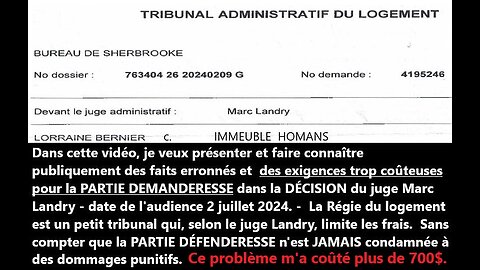 DÉCISION INCROYABLE D'UN TRIBUNAL DU QUÉBEC (CANADA)