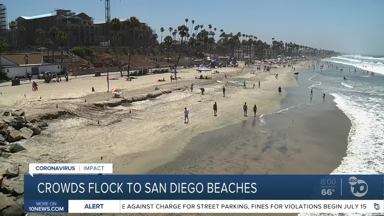 Crowds flock to San Diego beaches