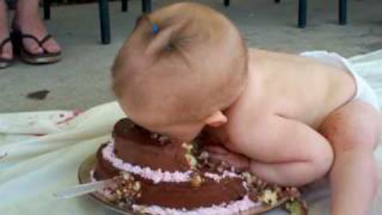 First Birthday Cake - Funny Baby