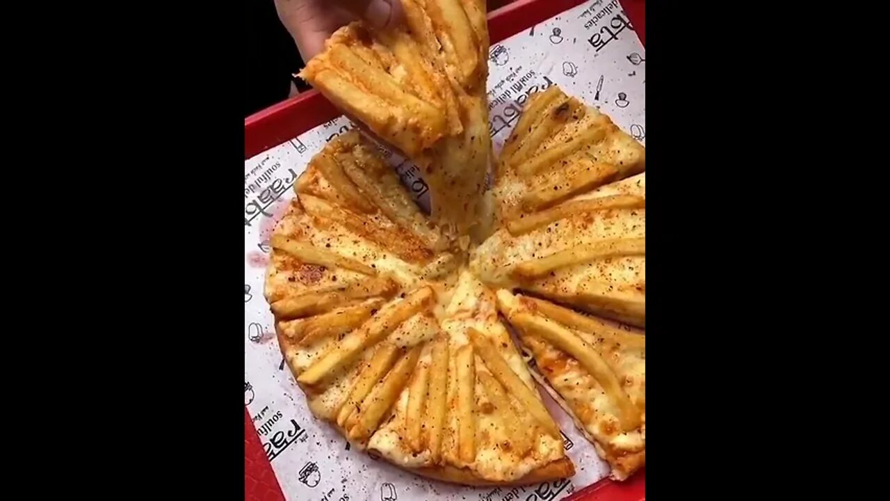 Pizza 🍕 with finger chips 😋#ytshorts #shorts #Food #Streetfood #UpFoodReview