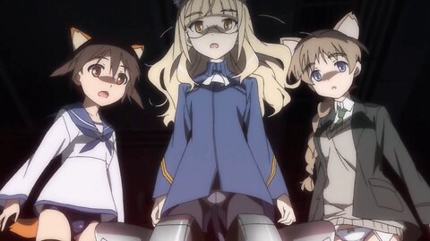 Strike Witches - Yoshika, Lynette, and Perrine go inside the Akagi