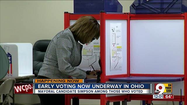Cincinnati mayoral candidate and Councilwoman Yvette Simpson votes early