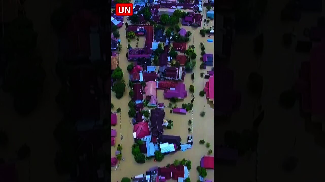 Aerial Images of Indonesia Floods Forcing Thousands to Flee Homes #indonesia #flood #shorts