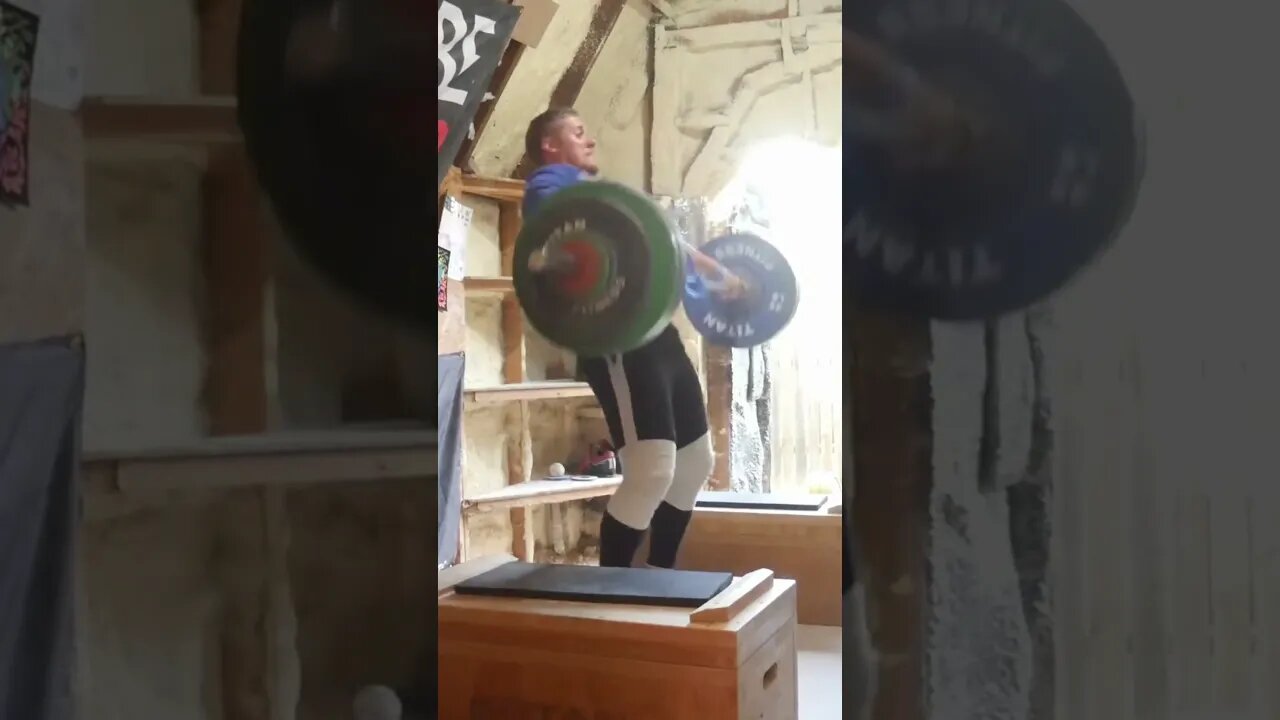 110 kg / 242 lb - Block Snatch Double - Weightlifting Training