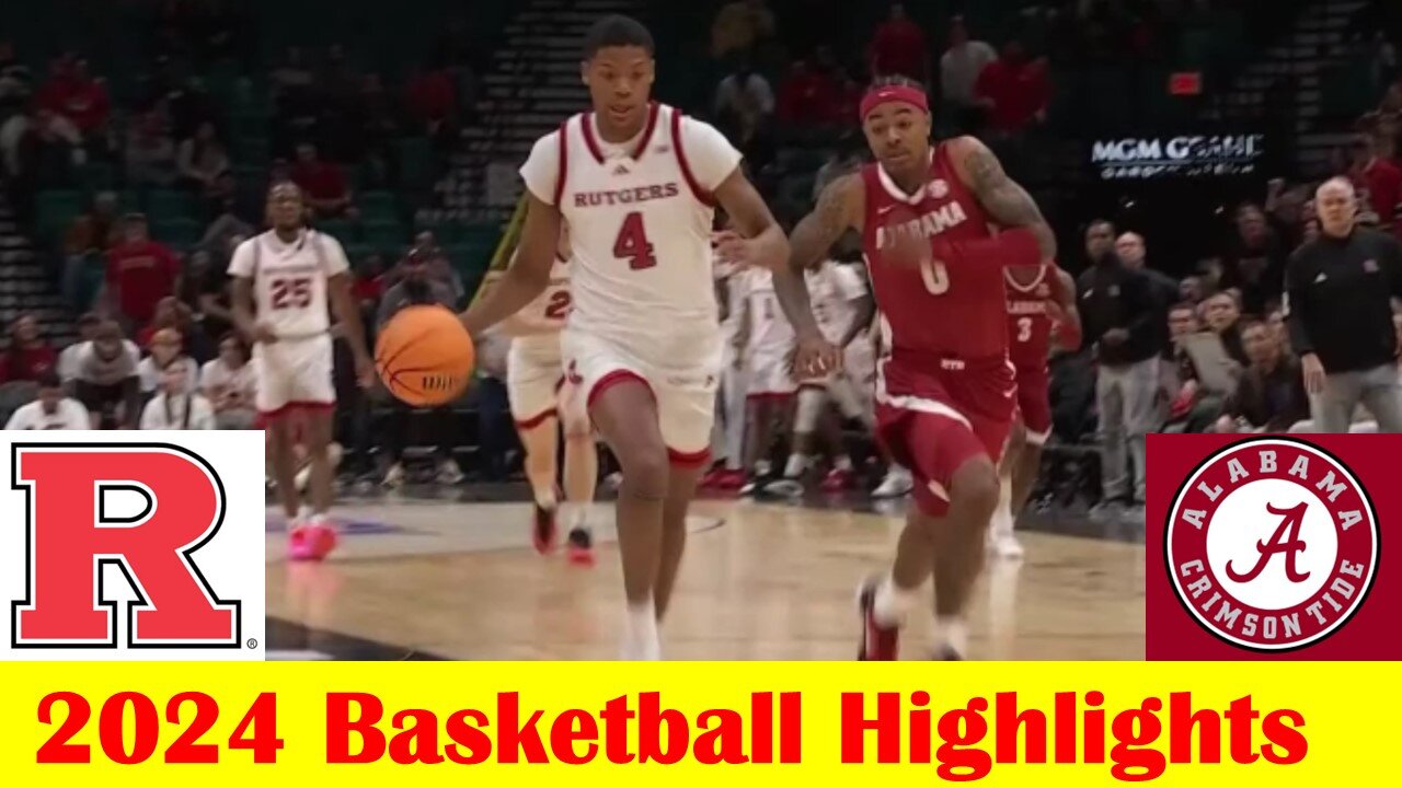 Rutgers vs #9 Alabama Basketball Game Highlights 11 27 2024