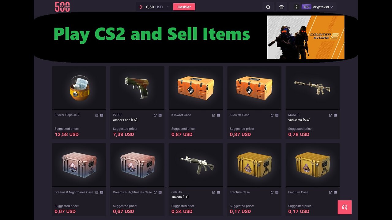 500 Casino - Play Counter Strike 2 and Sell Items