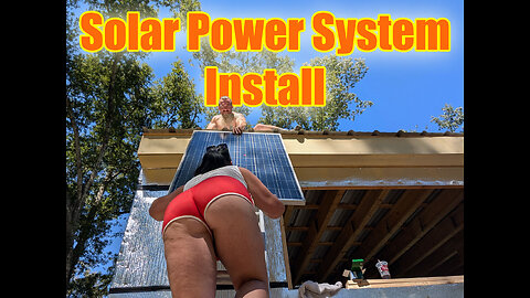 Ep. 28 - Installing SOLAR PANELS on our Offgrid Cabin! #offgridcabin #couplebuilds #hotwife