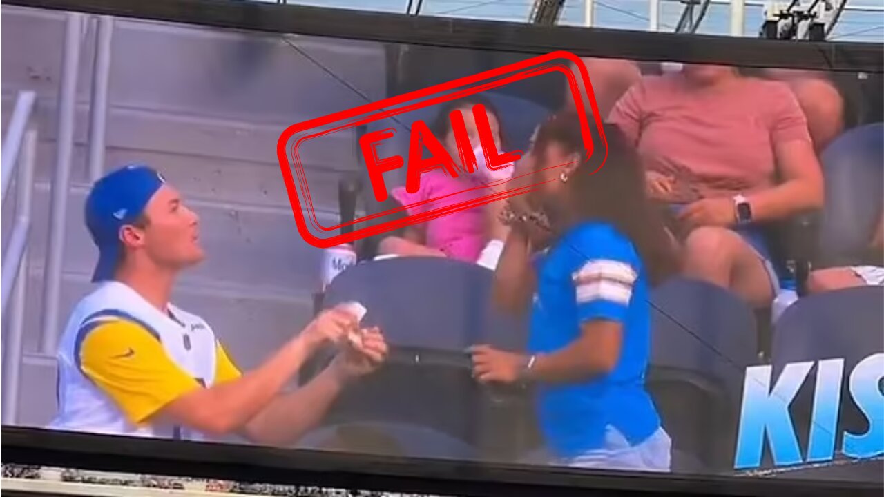 NFL kiss cam EPIC Fail! He will never recover from this!