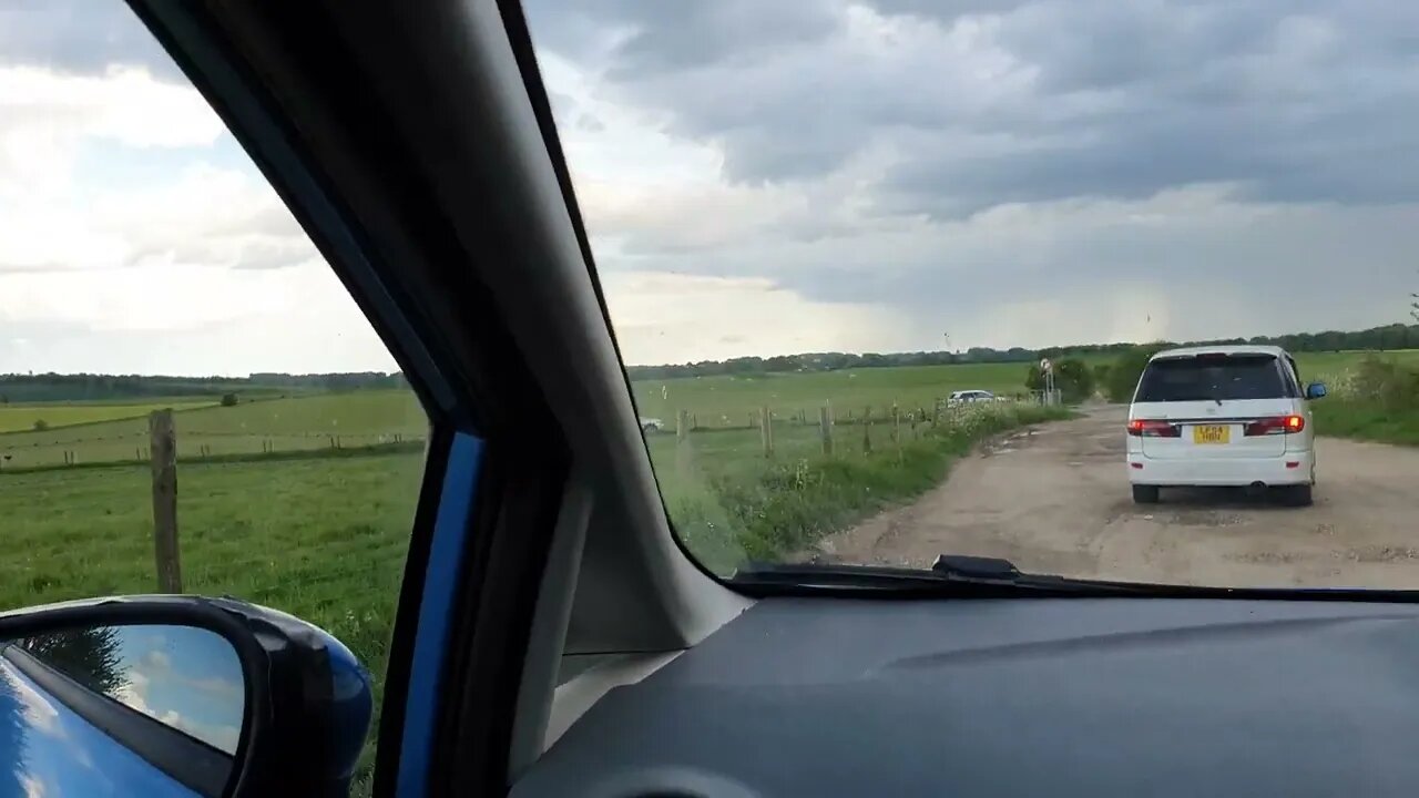 Driving away from Stonehenge bumpy road 11th May.