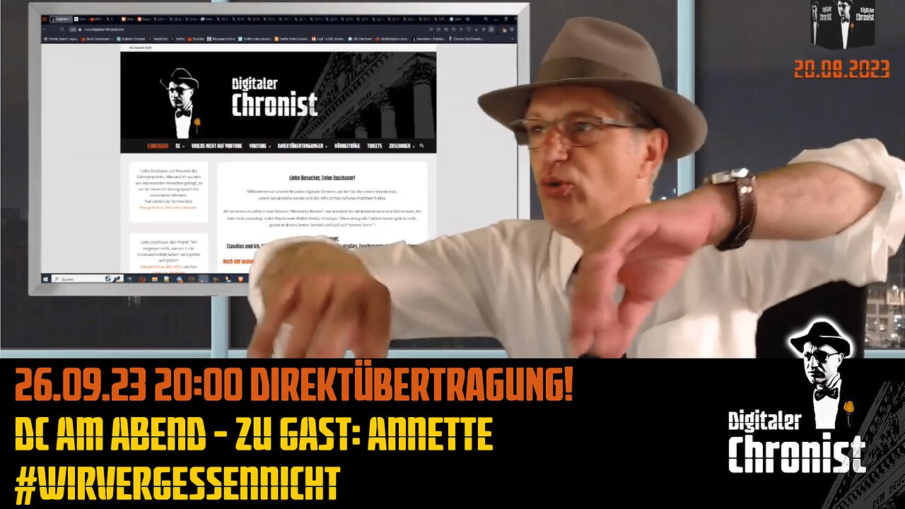 Aufzeichnung vom 26.09.23 Direktübertragung! DC am Abend - Zu Gast: Annette #wirvergessennicht