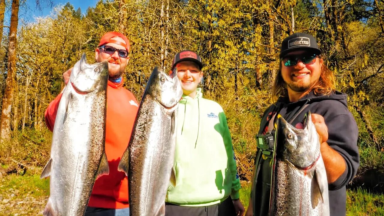 Spring Salmon, TROUT, & Steelhead Fishing. Trying To Catch All 3 In The SAME DAY!!