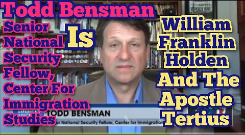 Todd Bensman Is William Franklin Holden And The Apostle Tertius