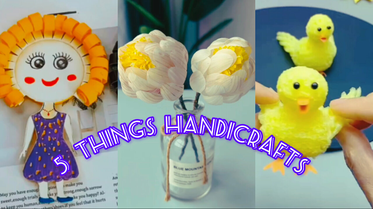 5 things Handicrafts//flower//frout net to duck//baby toy