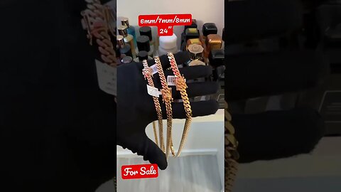 Side by Side Miami Cuban Link 6MM, 7MM and 8MM.