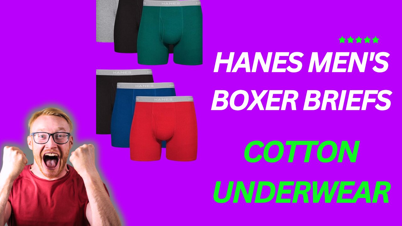 Hanes Men's Boxer Briefs, Soft and Breathable Cotton Underwear with ComfortFlex Waistband, Multipack