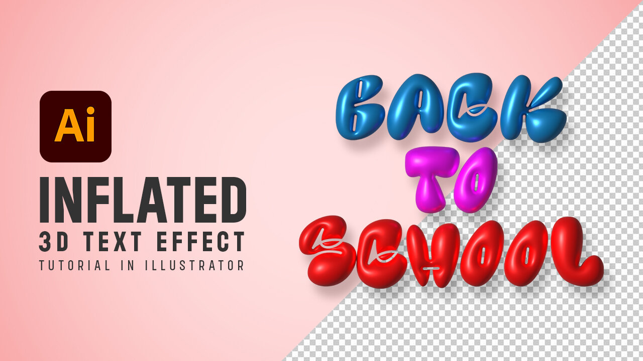 How to Create Inflated 3D Text Effect in Adobe Illustrator | Speed Art | Grafix Mentor