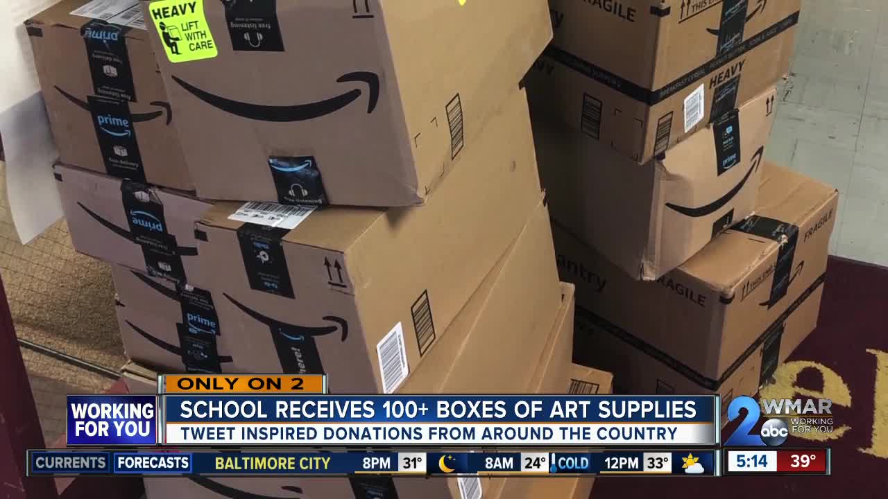 Teacher asked for pencils, received 100+ boxes of donated art supplies