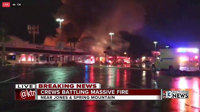 Crews battle massive fire near Spring Mountain and Jones