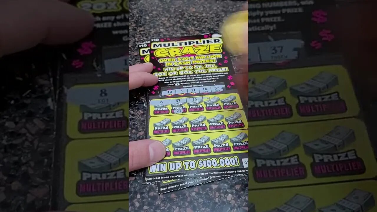 Multiplier Craze Lottery Ticket Winner #shorts #lottery