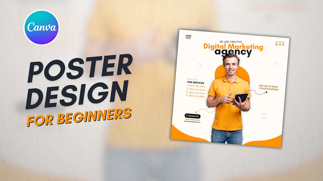 Canva Poster Design I How To Create Digital Marketing Agency Post Design in Canva l Canva Tutorial