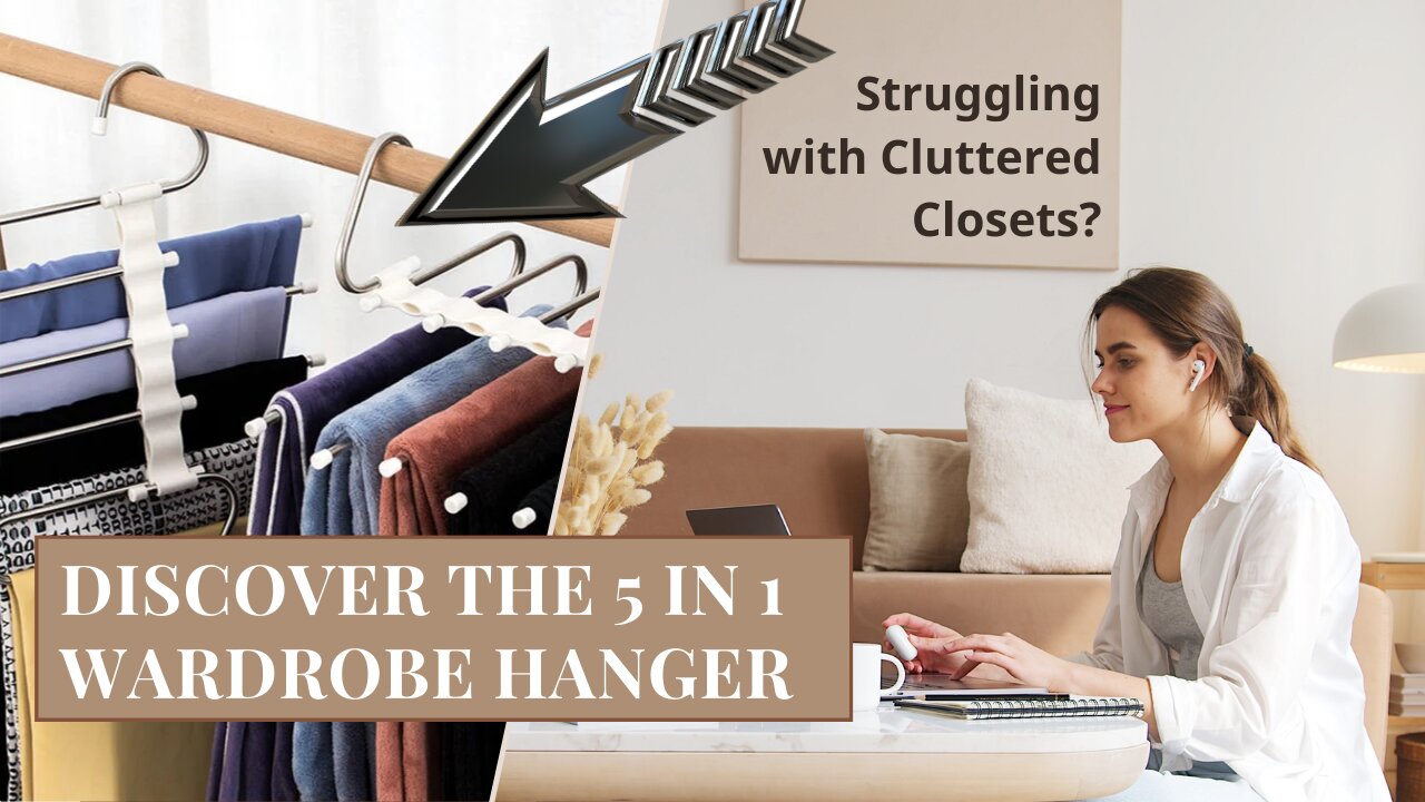 Struggling with Cluttered Closets? Discover the 5 in 1 Wardrobe Hanger for Instant Organization!