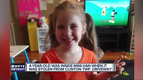 Clinton Township Police investigating theft of van with 4-year-old girl inside