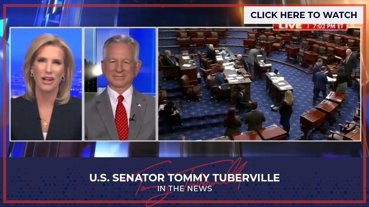 Senator Tuberville Joins "Ingraham Angle" Ahead of Government Funding Vote