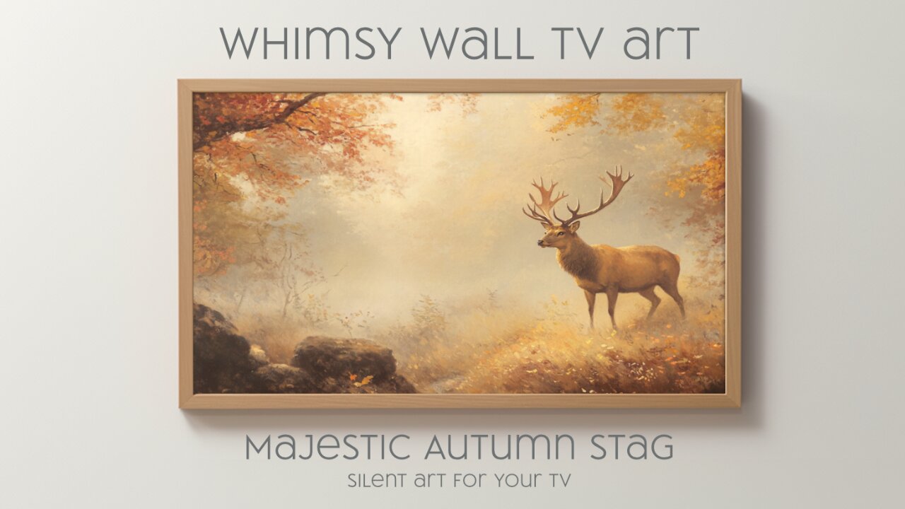 Majestic Autumn Stag: Silent Art For Your TV