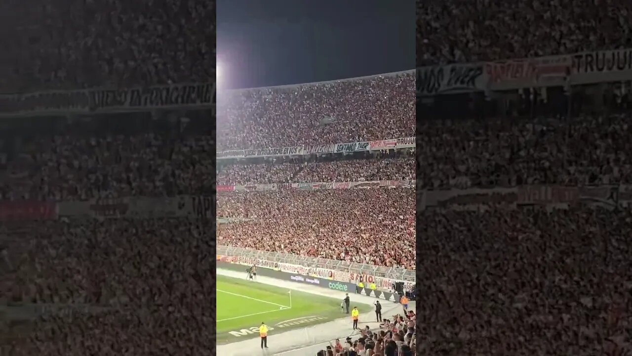 83 mil torcedores do River Plate cantando alto no estádio - River Plate 3x0 Godoy Cruz