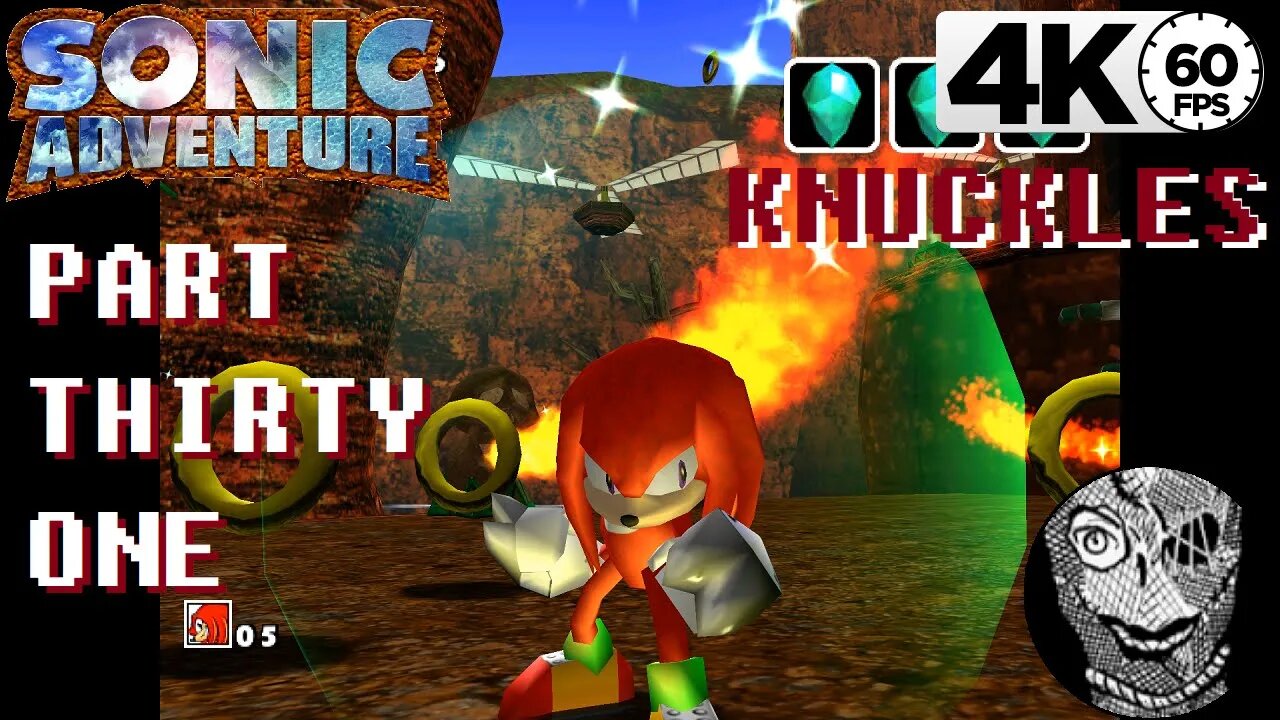 (PART 31) Sonic Adventure 4k [Stage 3 Red Mountain] KNUCKLES