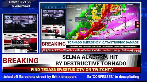 LARGE DESTRUCTIVE TORNADO HITS SELMA ALABANA