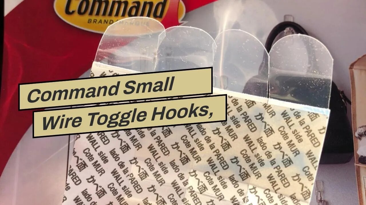 Command Small Wire Toggle Hooks, Damage Free Hanging Wall Hooks with Adhesive Strips, No Tools...